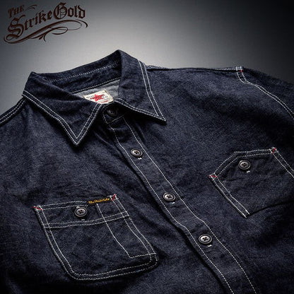 SGS001 / The Strike Gold 10oz Gray Slub Selvedge Denim Work Shirt