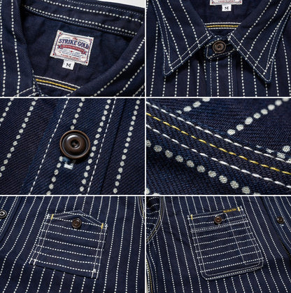 SGS003 / The Strike Gold UTILITY STANDARD Series 12oz Original Wabash Denim Work Shirt