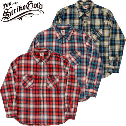 SGS2401 / The Strike Gold Alpaca-blend Wool Brushed Check Work Shirt