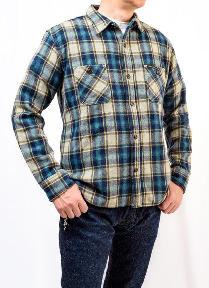 SGS2401 / The Strike Gold Alpaca-blend Wool Brushed Check Work Shirt