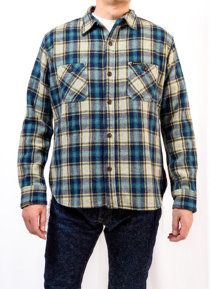 SGS2401 / The Strike Gold Alpaca-blend Wool Brushed Check Work Shirt