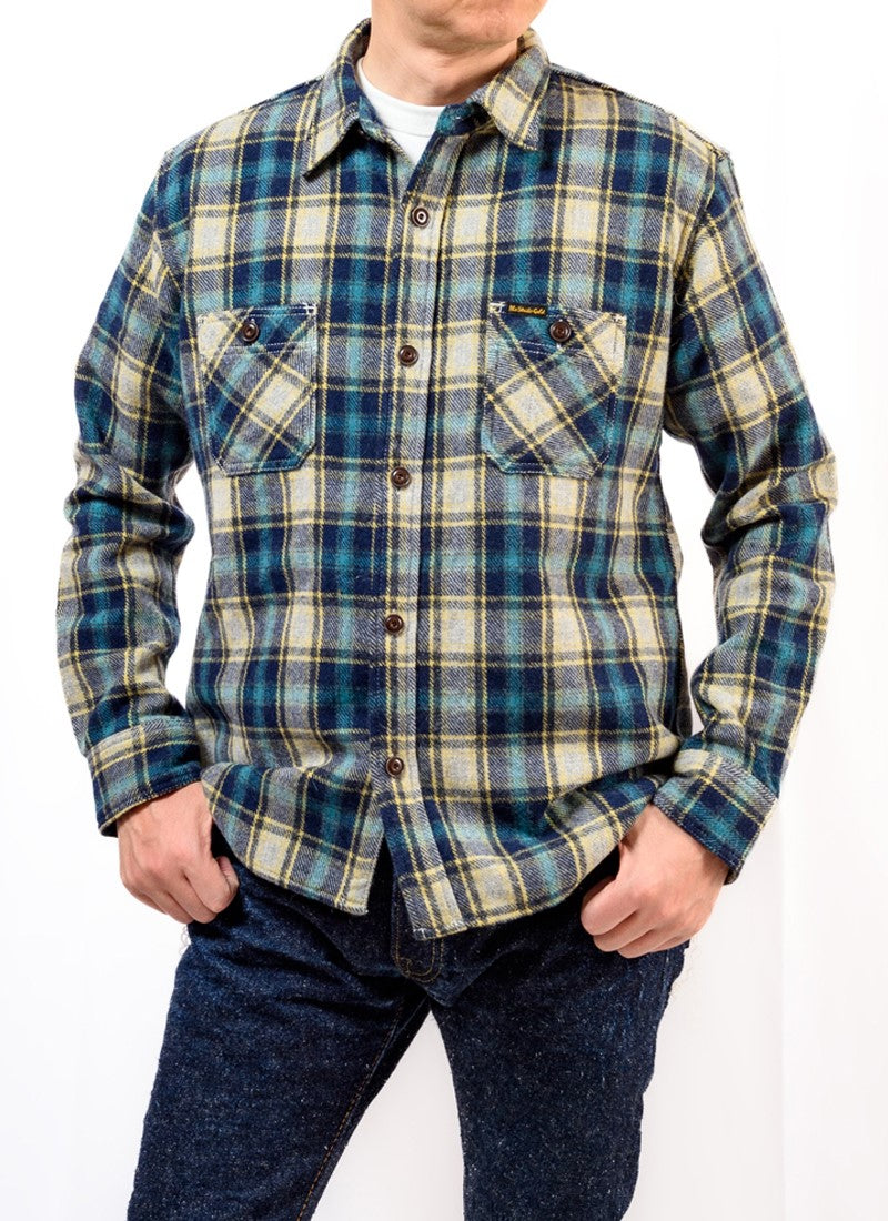 SGS2401 / The Strike Gold Alpaca-blend Wool Brushed Check Work Shirt