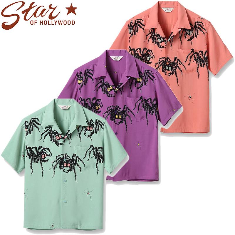 SH38873 / STAR OF HOLLY WOOD HIGH DENSITY RAYON OPEN SHIRT “TARANTULA” 