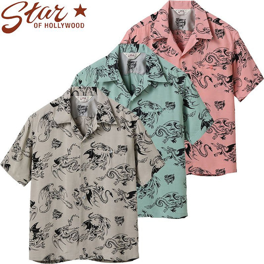 SH39309 / STAR OF HOLLY WOOD HIGH DENSITY RAYON OPEN SHIRT “RETURN OF THE DRAGON” by VINCE RAY