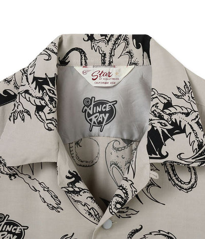 SH39309 STAR OF HOLLY WOOD HIGH DENSITY RAYON OPEN SHIRT “RETURN OF THE DRAGON” by VINCE RAY