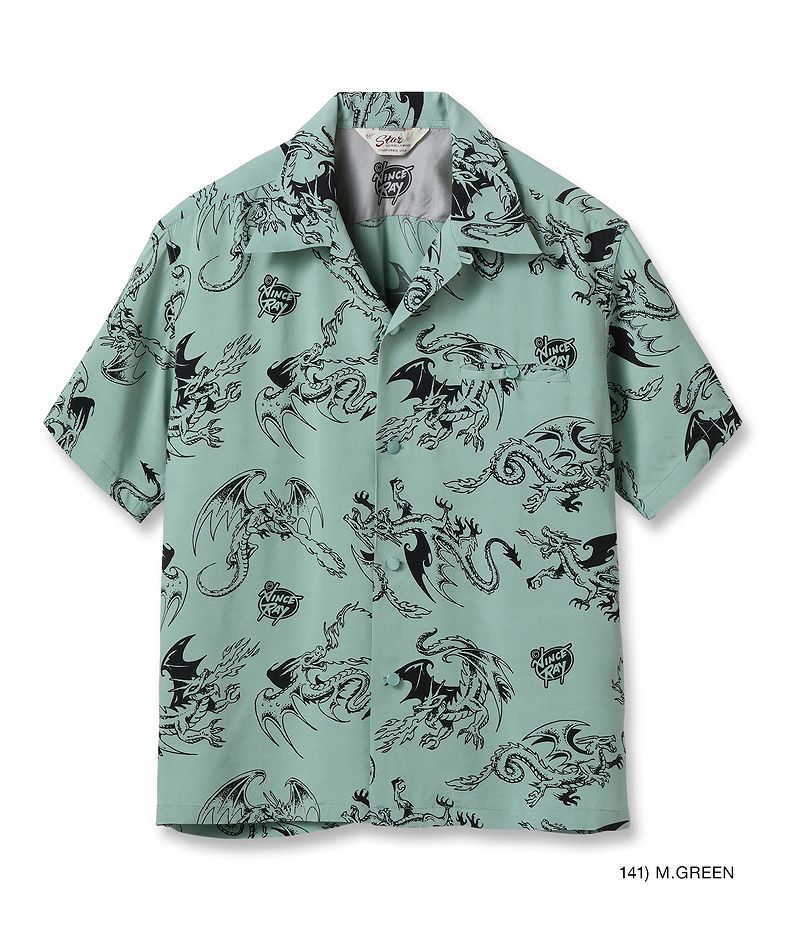 SH39309 STAR OF HOLLY WOOD HIGH DENSITY RAYON OPEN SHIRT “RETURN OF THE DRAGON” by VINCE RAY