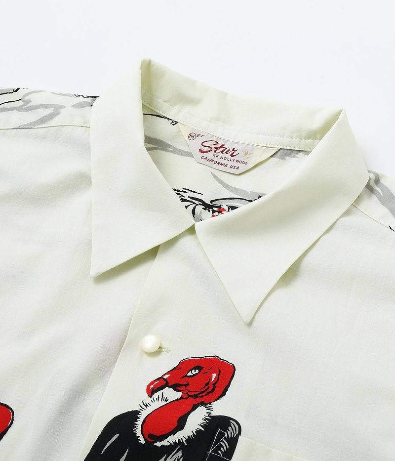 SH39311 / STAR OF HOLLY WOOD COTTON TYPEWRITER OPEN SHIRT “CONDOR”