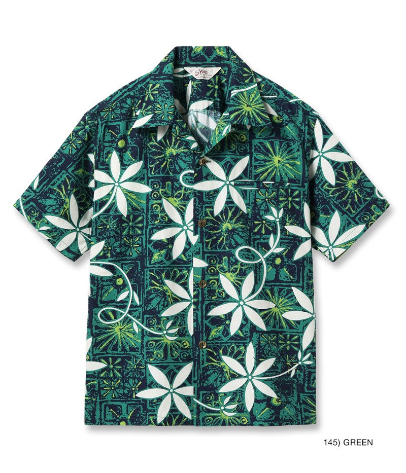 SH39493 / STAR OF HOLLYWOOD TYPEWRITER COTTON OPEN SHIRT “BLUE HAWAII”