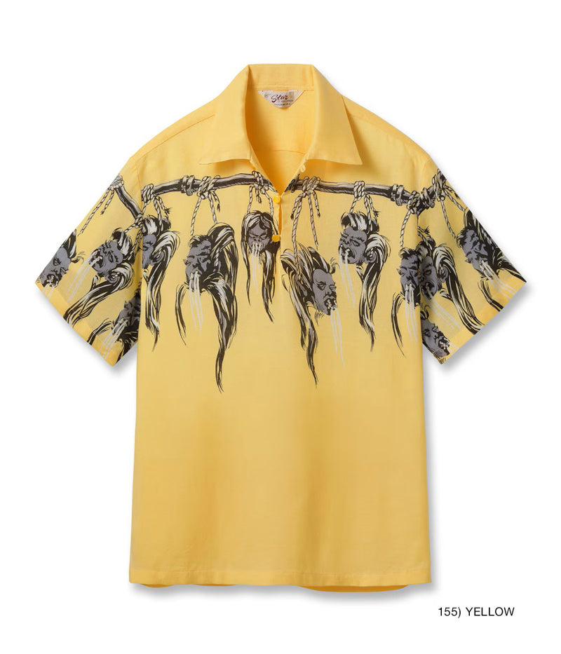 SH39705 / STAR OF HOLLY WOOD HOPSACK RAYON OPEN SHIRT “SHRUNKEN