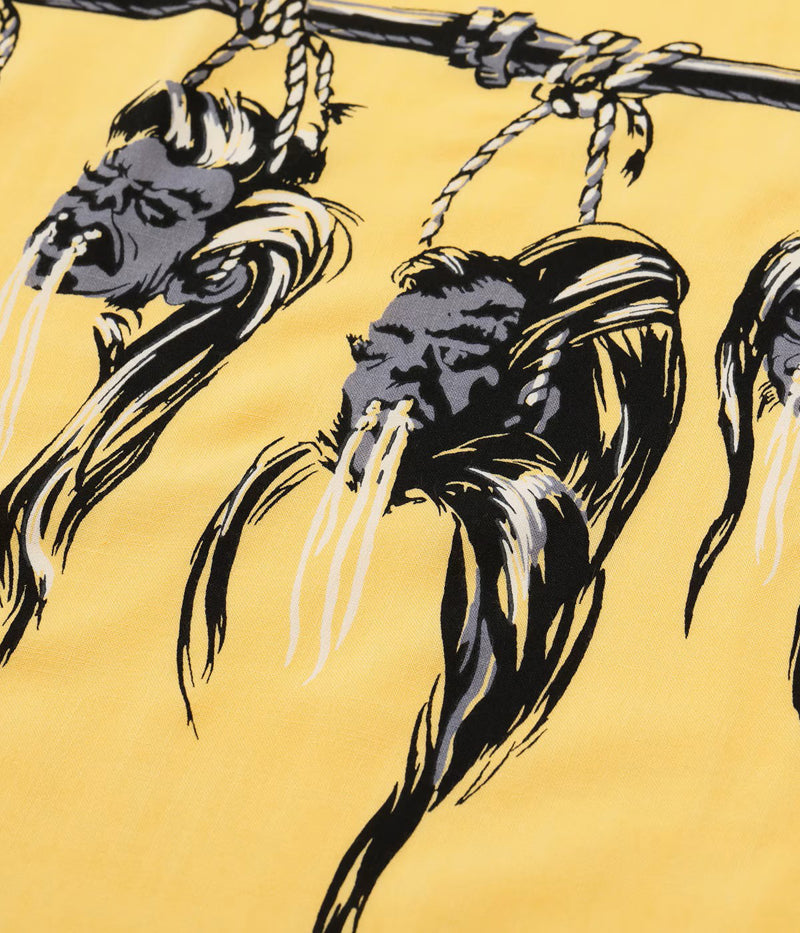 SH39705 / STAR OF HOLLY WOOD HOPSACK RAYON OPEN SHIRT “SHRUNKEN HEAD”