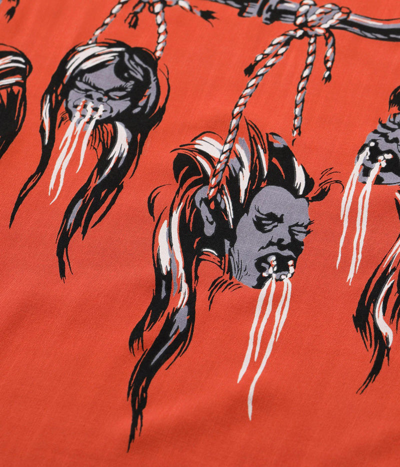 SH39705 / STAR OF HOLLY WOOD HOPSACK RAYON OPEN SHIRT “SHRUNKEN HEAD”