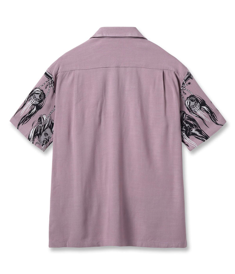 SH39705 / STAR OF HOLLY WOOD HOPSACK RAYON OPEN SHIRT “SHRUNKEN