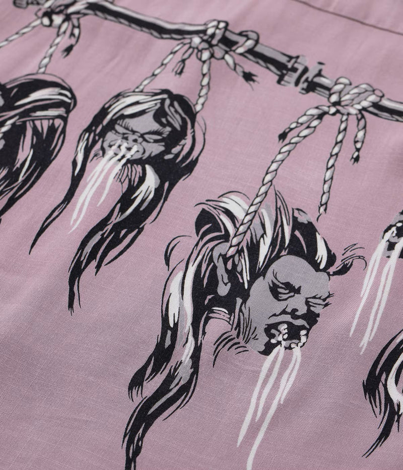 SH39705 / STAR OF HOLLY WOOD HOPSACK RAYON OPEN SHIRT “SHRUNKEN HEAD”