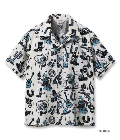 SH39706 / STAR OF HOLLY WOOD DOBBY COTTON OPEN SHIRT “THE WESTERNER" by VINCE RAY