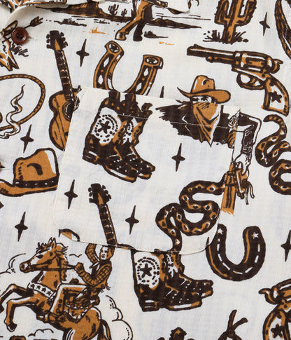 SH39706 / STAR OF HOLLY WOOD DOBBY COTTON OPEN SHIRT “THE WESTERNER" by VINCE RAY