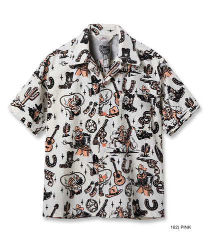SH39706 / STAR OF HOLLY WOOD DOBBY COTTON OPEN SHIRT “THE WESTERNER" by VINCE RAY