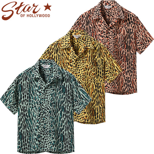 SH39708 / STAR OF HOLLY WOOD HIGH DENSITY RAYON OPEN SHIRT “OCELOT”
