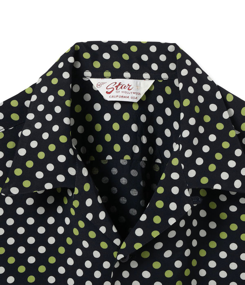 SH39710 / STAR OF HOLLY WOOD HIGH DENSITY RAYON OPEN SHIRT “POLKA DOT”