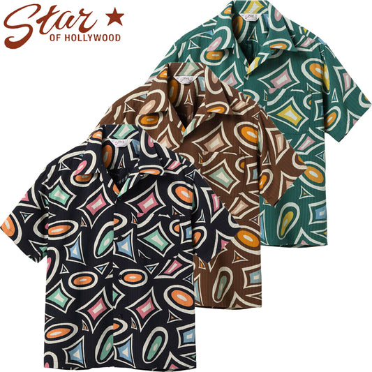 SH39712 / STAR OF HOLLY WOOD DOBBY COTTON OPEN SHIRT “MODERN”