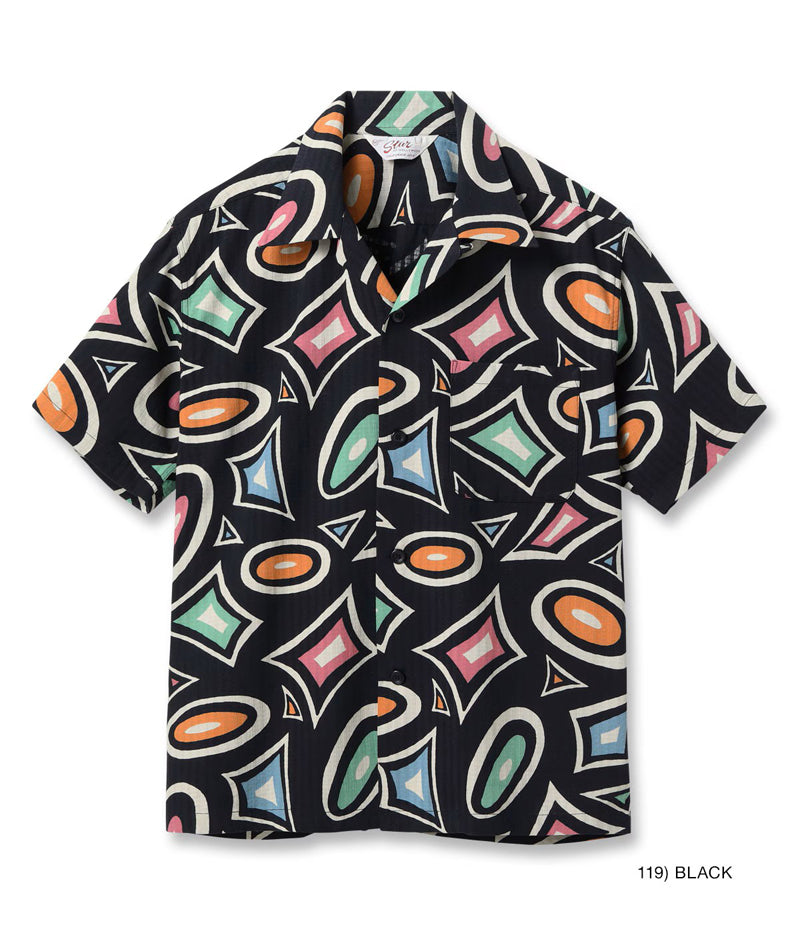 SH39712 / STAR OF HOLLY WOOD DOBBY COTTON OPEN SHIRT “MODERN”