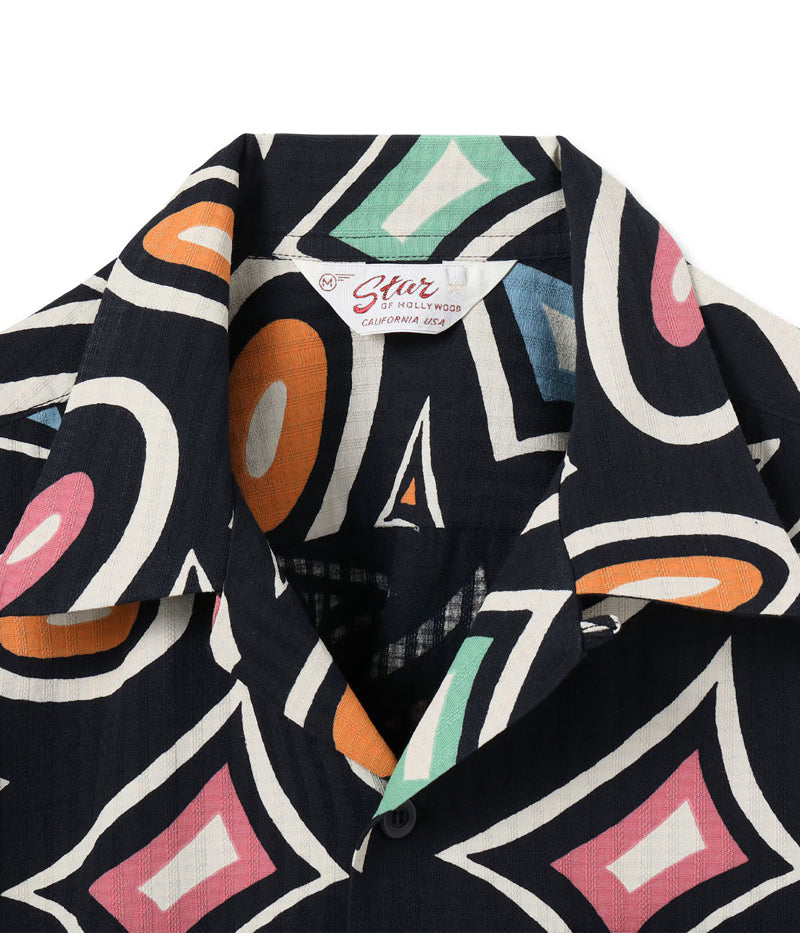 SH39712 / STAR OF HOLLY WOOD DOBBY COTTON OPEN SHIRT “MODERN”