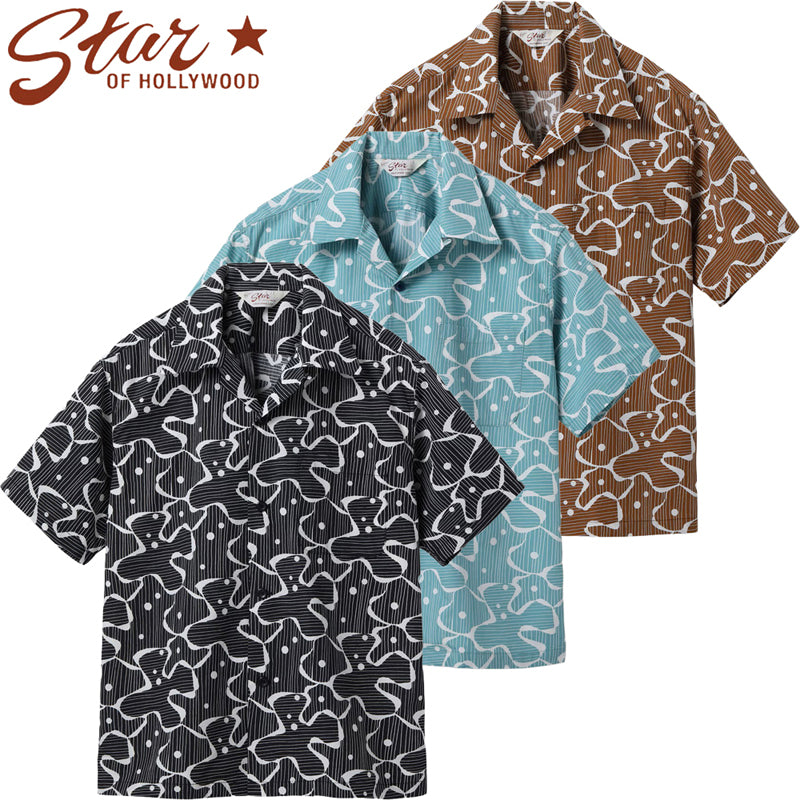 SH39714 / STAR OF HOLLYWOOD TYPEWRITER COTTON OPEN SHIRT “WATER SURFACE”