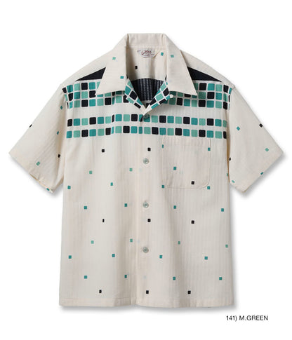 SH39717 / STAR OF HOLLY WOOD DOBBY COTTON OPEN SHIRT “SQUARE”