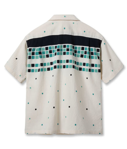 SH39717 / STAR OF HOLLY WOOD DOBBY COTTON OPEN SHIRT “SQUARE”