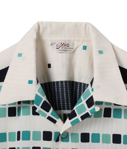 SH39717 / STAR OF HOLLY WOOD DOBBY COTTON OPEN SHIRT “SQUARE”