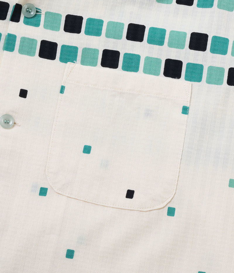 SH39717 / STAR OF HOLLY WOOD DOBBY COTTON OPEN SHIRT “SQUARE”