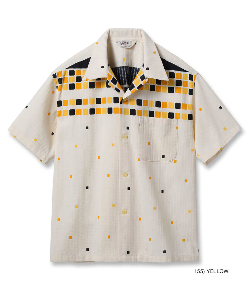 SH39717 / STAR OF HOLLY WOOD DOBBY COTTON OPEN SHIRT “SQUARE”