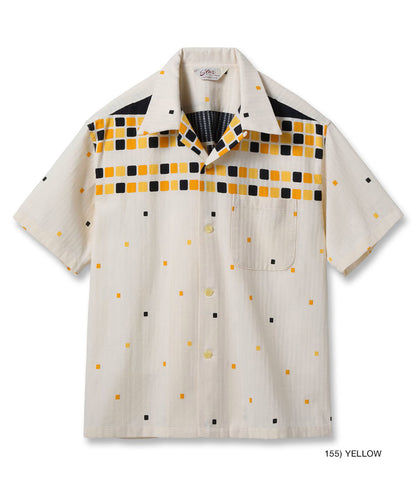 SH39717 / STAR OF HOLLY WOOD DOBBY COTTON OPEN SHIRT “SQUARE”