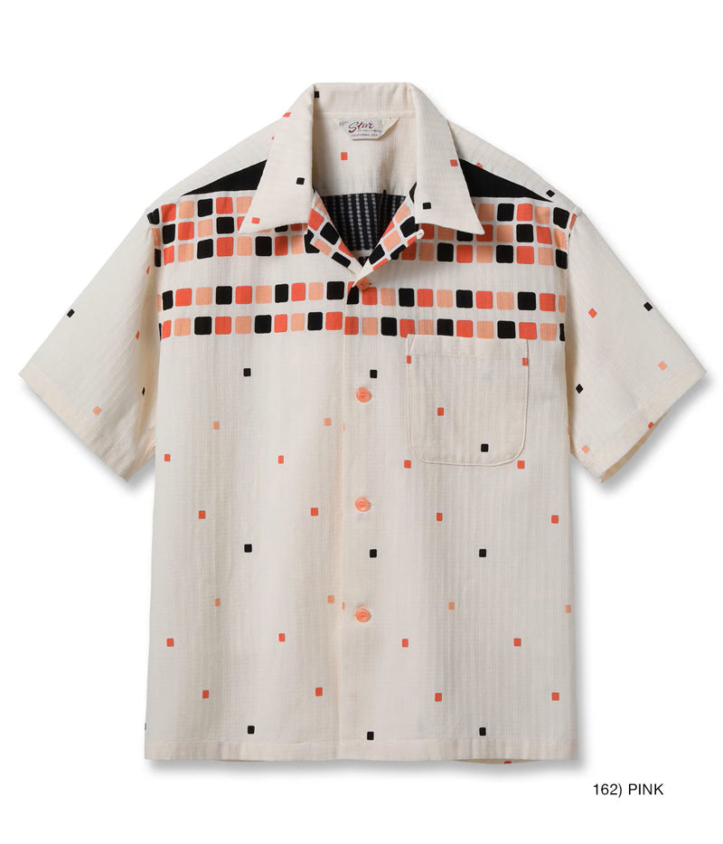 SH39717 / STAR OF HOLLY WOOD DOBBY COTTON OPEN SHIRT “SQUARE”