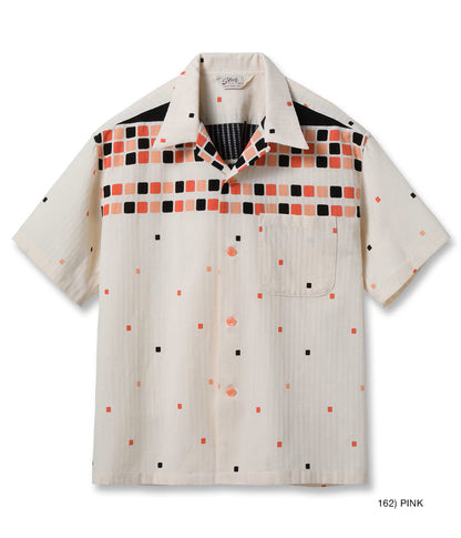 SH39717 / STAR OF HOLLY WOOD DOBBY COTTON OPEN SHIRT “SQUARE”