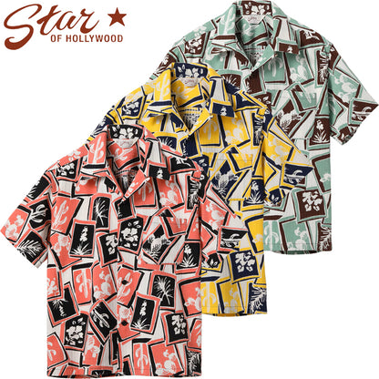 SH39718 / STAR OF HOLLY WOOD DOBBY COTTON OPEN SHIRT “CACTUS”