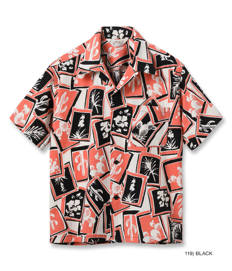 SH39718 / STAR OF HOLLY WOOD DOBBY COTTON OPEN SHIRT “CACTUS”
