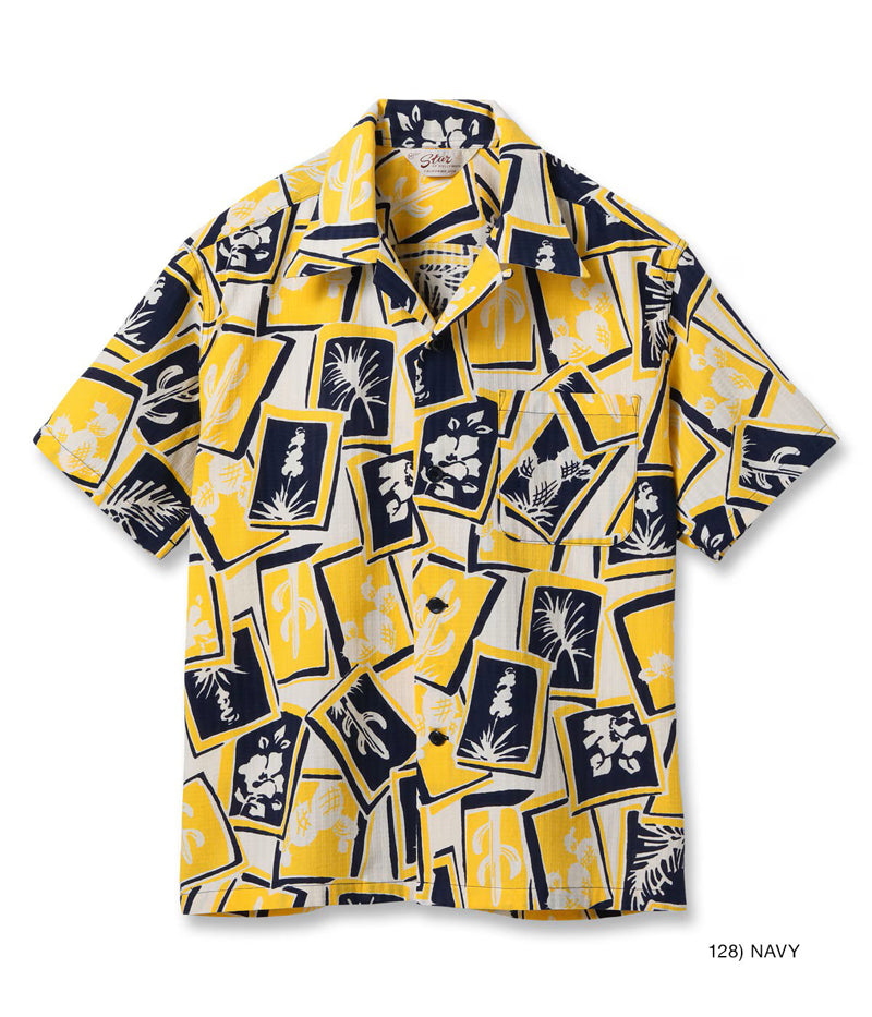 SH39718 / STAR OF HOLLY WOOD DOBBY COTTON OPEN SHIRT “CACTUS”