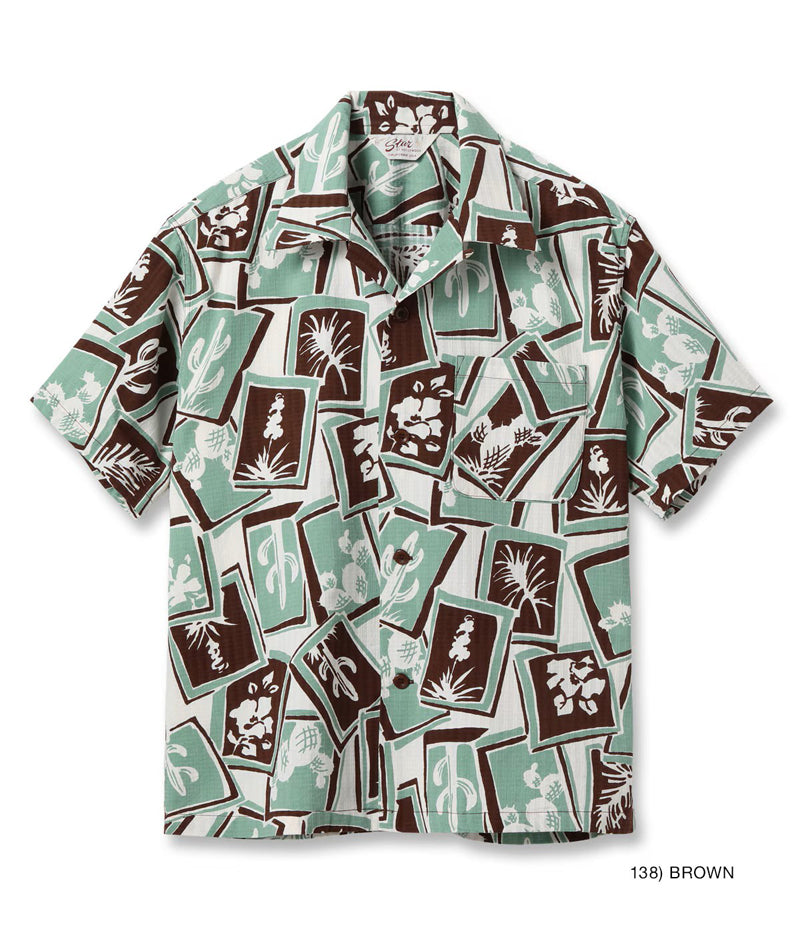 SH39718 / STAR OF HOLLY WOOD DOBBY COTTON OPEN SHIRT “CACTUS”