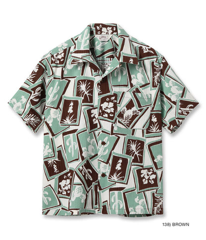SH39718 / STAR OF HOLLY WOOD DOBBY COTTON OPEN SHIRT “CACTUS”