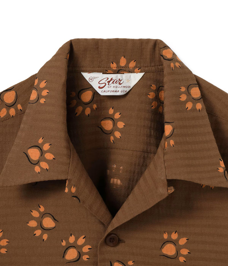 SH39720 / STAR OF HOLLY WOOD DOBBY COTTON OPEN SHIRT “LEOPARD”
