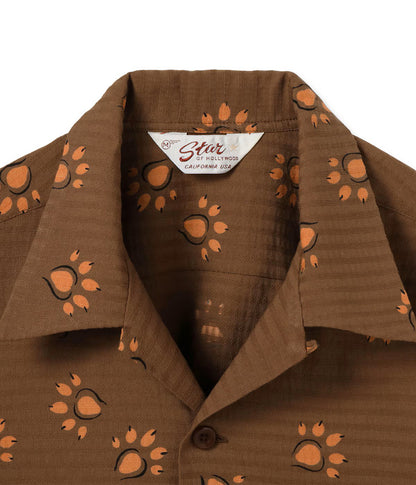SH39720 / STAR OF HOLLY WOOD DOBBY COTTON OPEN SHIRT “LEOPARD”