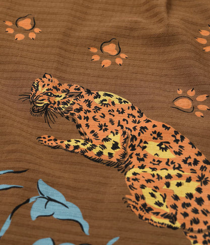 SH39720 / STAR OF HOLLY WOOD DOBBY COTTON OPEN SHIRT “LEOPARD”