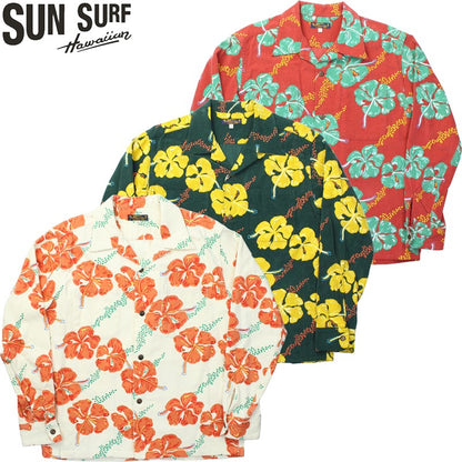 SS29336 / SUNSURF CORDUROY L/S OPEN SHIRT "HIBISCUS"