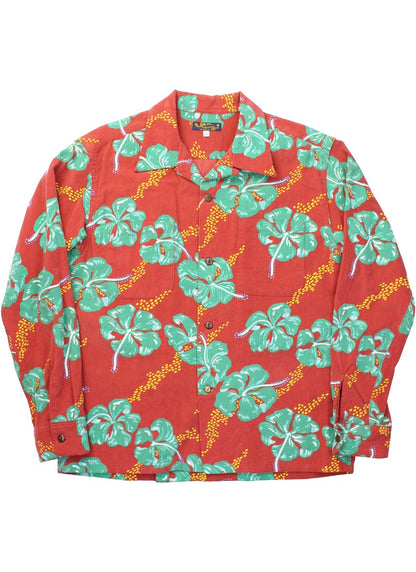 SS29336 / SUNSURF CORDUROY L/S OPEN SHIRT "HIBISCUS"