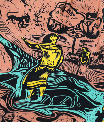 SS29674 / SUN SURF SPECIAL EDITION HAWAIIAN SHIRT “GAUGUIN WOODCUT MYSTIC” (LONG SLEEVE)