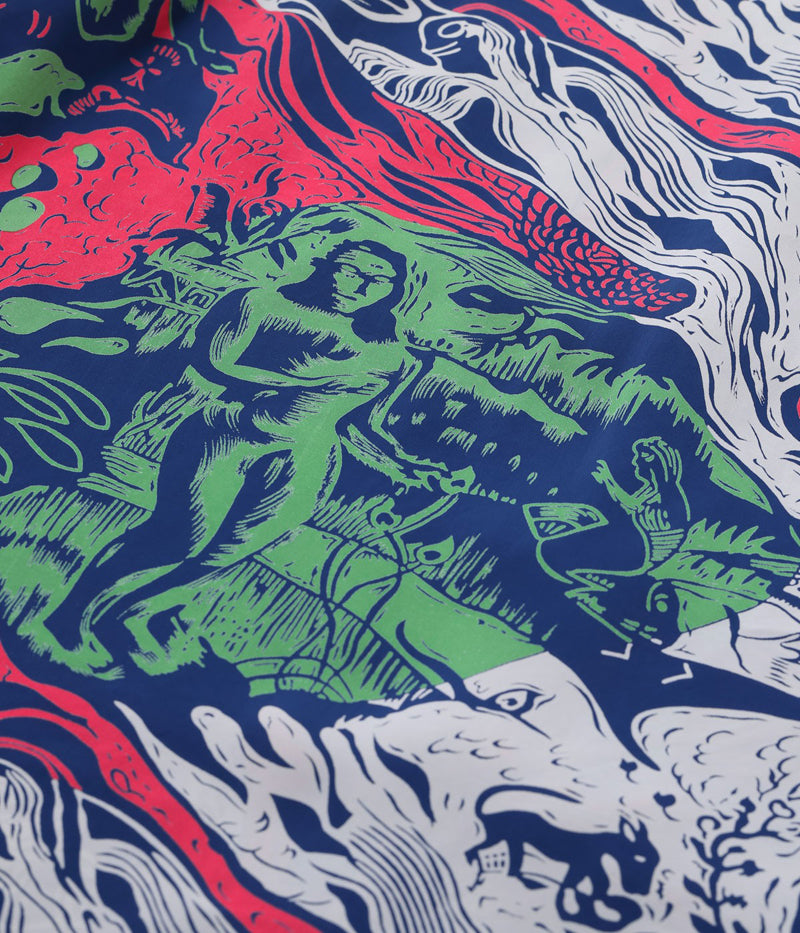 SS29674 / SUN SURF SPECIAL EDITION HAWAIIAN SHIRT “GAUGUIN WOODCUT MYSTIC” (LONG SLEEVE)