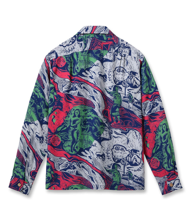 SS29674 / SUN SURF SPECIAL EDITION HAWAIIAN SHIRT “GAUGUIN WOODCUT MYSTIC” (LONG SLEEVE)