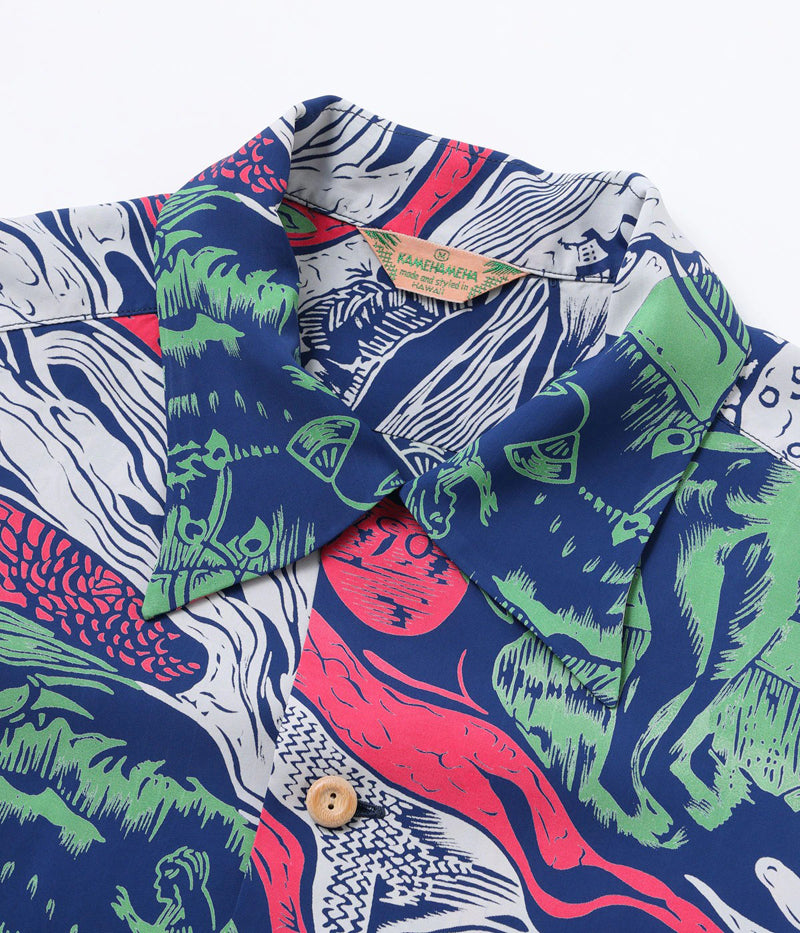 SS29674 / SUN SURF SPECIAL EDITION HAWAIIAN SHIRT “GAUGUIN WOODCUT MYSTIC” (LONG SLEEVE)