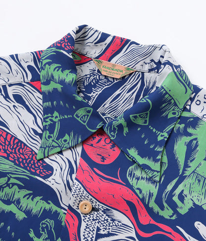 SS29674 / SUN SURF SPECIAL EDITION HAWAIIAN SHIRT “GAUGUIN WOODCUT MYSTIC” (LONG SLEEVE)