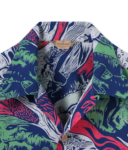 SS29674 / SUN SURF SPECIAL EDITION HAWAIIAN SHIRT “GAUGUIN WOODCUT MYSTIC” (LONG SLEEVE)